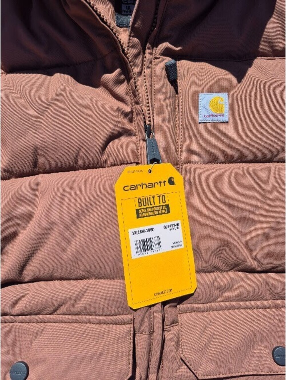 Carhartt Montana Puffer Jacket Sherpa Lined Hooded Nutmeg Womens 1X (16-18) $159 - Picture 2 of 5